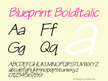 Blueprint BoldItalic Rev. 003.000 Font Sample