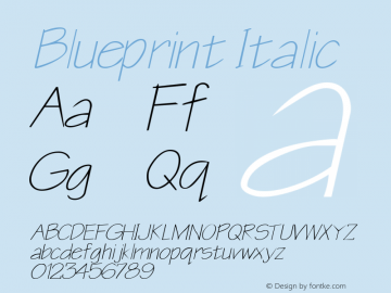 Blueprint Italic Rev. 003.000图片样张