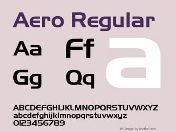 Aero Regular Rev. 002.02 Font Sample