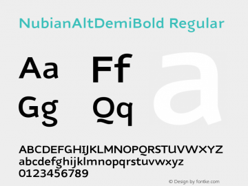 NubianAltDemiBold Regular 001.000 Font Sample