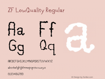 ZF LowQuality Regular Version 1.15 - 05/02/2005 - All Program Supported Font Sample