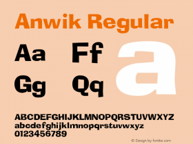 Anwik Regular Unknown Font Sample