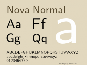 Nova Normal 1.000 Font Sample