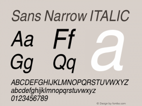 Sans Narrow ITALIC 001.000图片样张