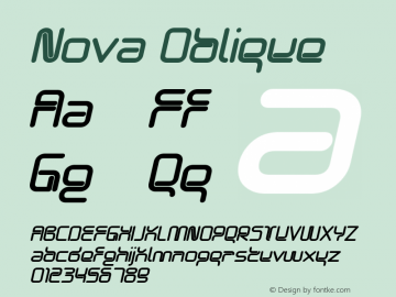 Nova Oblique Macromedia Fontographer 4.1.5 10/7/03图片样张