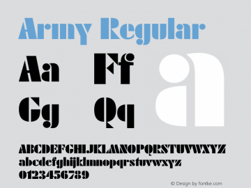 Army Regular Rev. 002.002 Font Sample