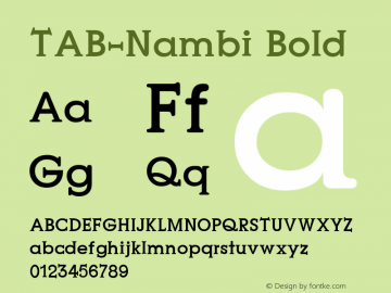 TAB-Nambi Bold 8.1 Font Sample