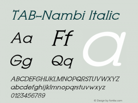 TAB-Nambi Italic 8.1图片样张