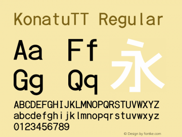 KonatuTT Regular 0.8 Font Sample