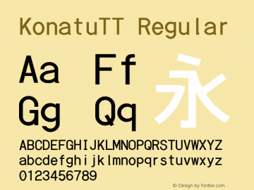 KonatuTT Regular 0.8图片样张