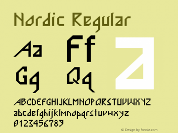 Nordic Regular Altsys Fontographer 3.5  3/10/92 Font Sample