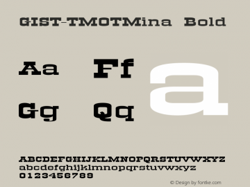 GIST-TMOTMina Bold 9.0 Font Sample