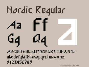 Nordic Regular Macromedia Fontographer 4.1 12/20/97 Font Sample