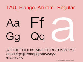 TAU_Elango_Abirami Regular Macromedia Fontographer 4.1 4/8/2002 Font Sample