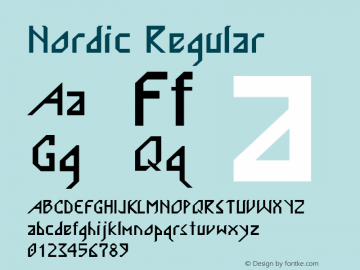 Nordic Regular Converted from C:\TTFONTS\NORDIC.TF1 by ALLTYPE Font Sample