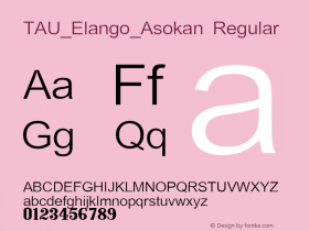 TAU_Elango_Asokan Regular Macromedia Fontographer 4.1 4/8/2002 Font Sample