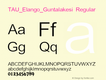 TAU_Elango_Guntalakesi Regular Macromedia Fontographer 4.1 4/8/2002图片样张