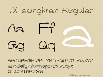 TX_songkran Regular Version 1.001 2005 Font Sample
