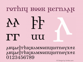 Gothic Book Regular Version 1.000 2005 initial release Font Sample