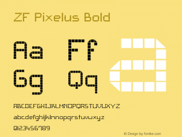 ZF Pixelus Bold Version 1.0 - 30/04/2005 - All Program Supported Font Sample