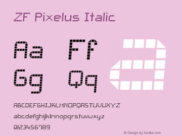 ZF Pixelus Italic Version 1.0 - 30/04/2005 - All Program Supported Font Sample