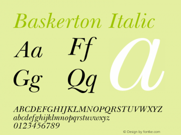 Baskerton Italic Rev. 002.02q图片样张