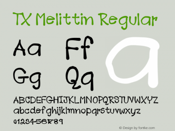 TX Melittin Regular Version 1.000 2005 initial release Font Sample