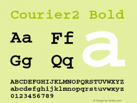 Courier2 Bold 001.000 Font Sample