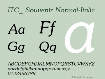 ITC_ Souvenir Normal-Italic 001.000 Font Sample