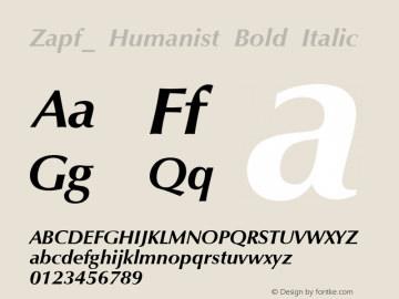 Zapf_ Humanist Bold Italic 001.003图片样张