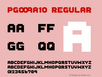 PG009A10 Regular Version 1.00 Font Sample