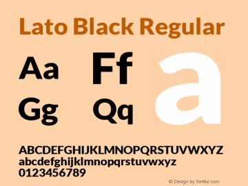 Lato Black Regular Version 1.105; Western+Polish opensource图片样张