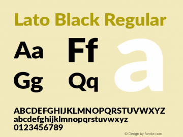 Lato Black Regular Version 2.007; 2014-02-27图片样张