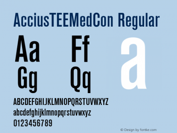 AcciusTEEMedCon Regular Version 001.005 Font Sample