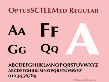 OptusSCTEEMed Regular Version 001.005 Font Sample
