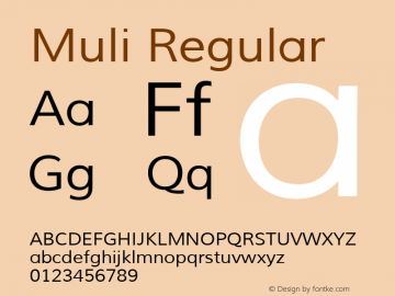 Muli Regular Version 1.000图片样张