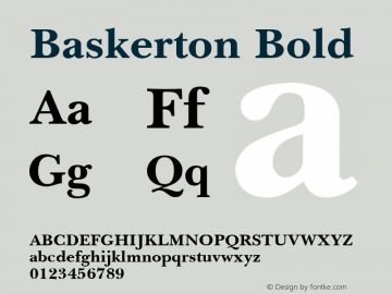 Baskerton Bold Rev. 002.001 Font Sample