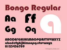 Bongo Regular Rev. 002.001 Font Sample