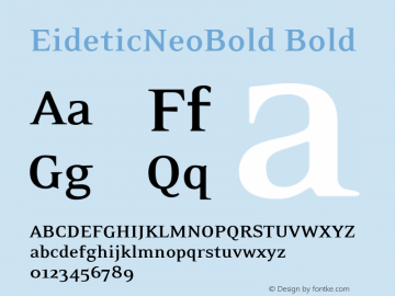 EideticNeoBold Bold 001.000 Font Sample