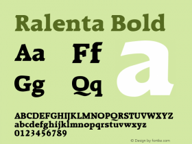 Ralenta Bold 1.0 Thu Sep 15 12:01:48 1994 Font Sample