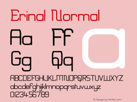 Erinal Normal Version 001.000 Font Sample