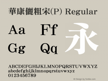 華康儷粗宋(P) Regular Version 2.00 Font Sample