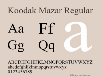 Koodak Mazar Regular Glyph Systems 5-April-96 - Masoud Mazar图片样张