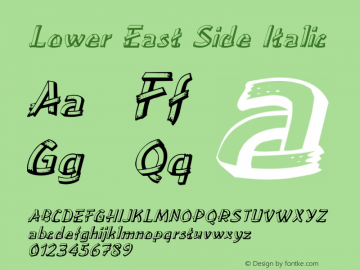 Lower East Side Italic Version 1.0 Font Sample