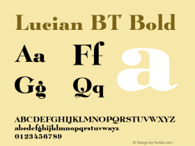 Lucian BT Bold mfgpctt-v1.64 Monday, May 24, 1993 3:08:01 pm (EST) Font Sample