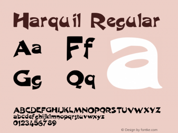 Harquil Regular Converted from F:\X\HARQUIL.TF1 by ALLTYPE Font Sample