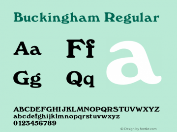 Buckingham Regular Rev. 002.02 Font Sample