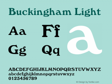 Buckingham Light Rev. 003.000 Font Sample