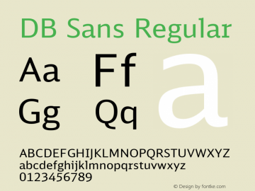 DB Sans Regular Version 1.000;PS 2.00;hotconv 1.0.38图片样张