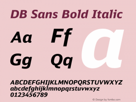 DB Sans Bold Italic Version 1.000;PS 2.00;hotconv 1.0.38 Font Sample